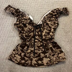 DOLCE & GABANA brown cropped top